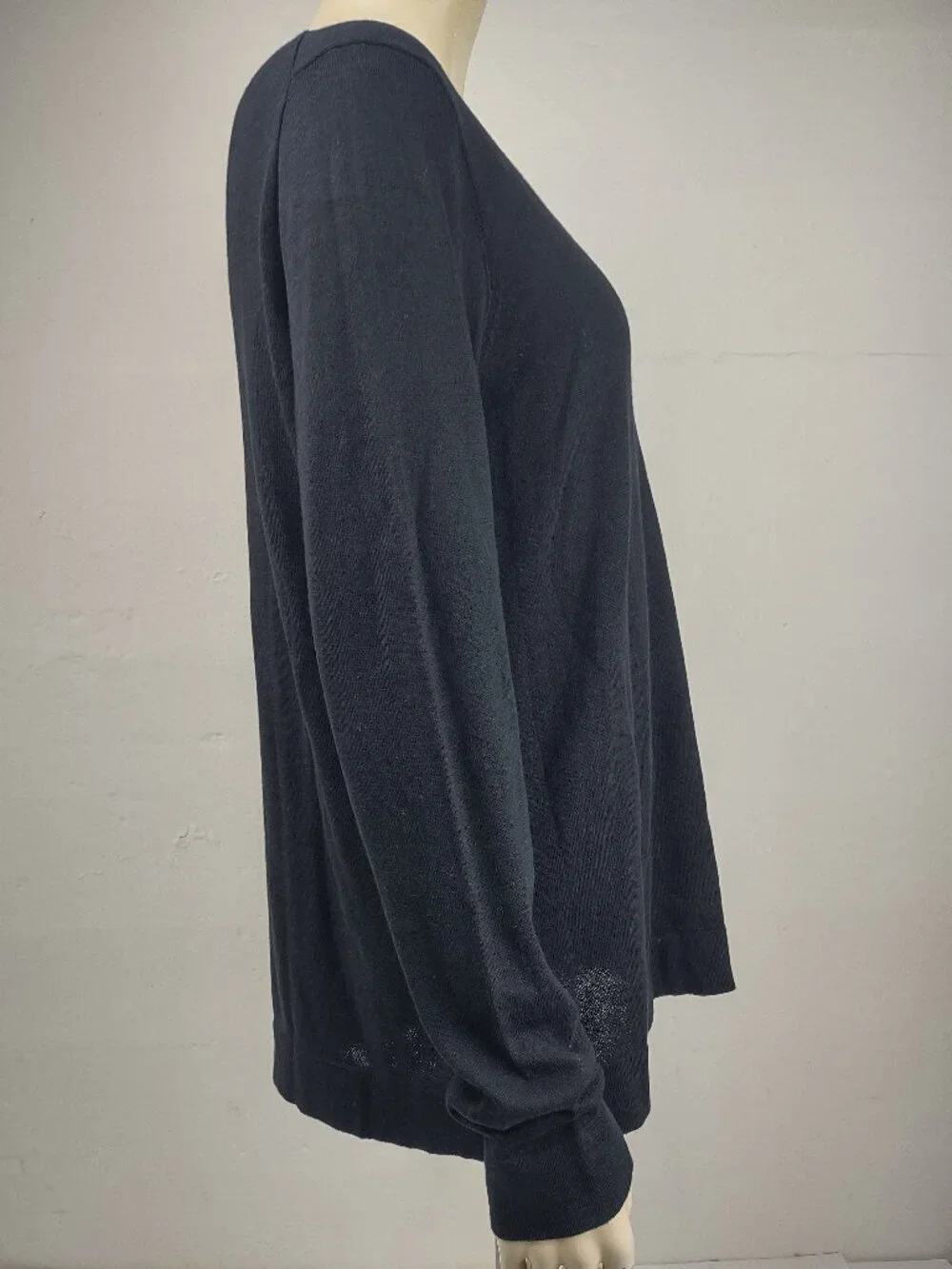 NWT J. Crew black 100% Cotton lightweight round neck Teddie sweater ladies Large